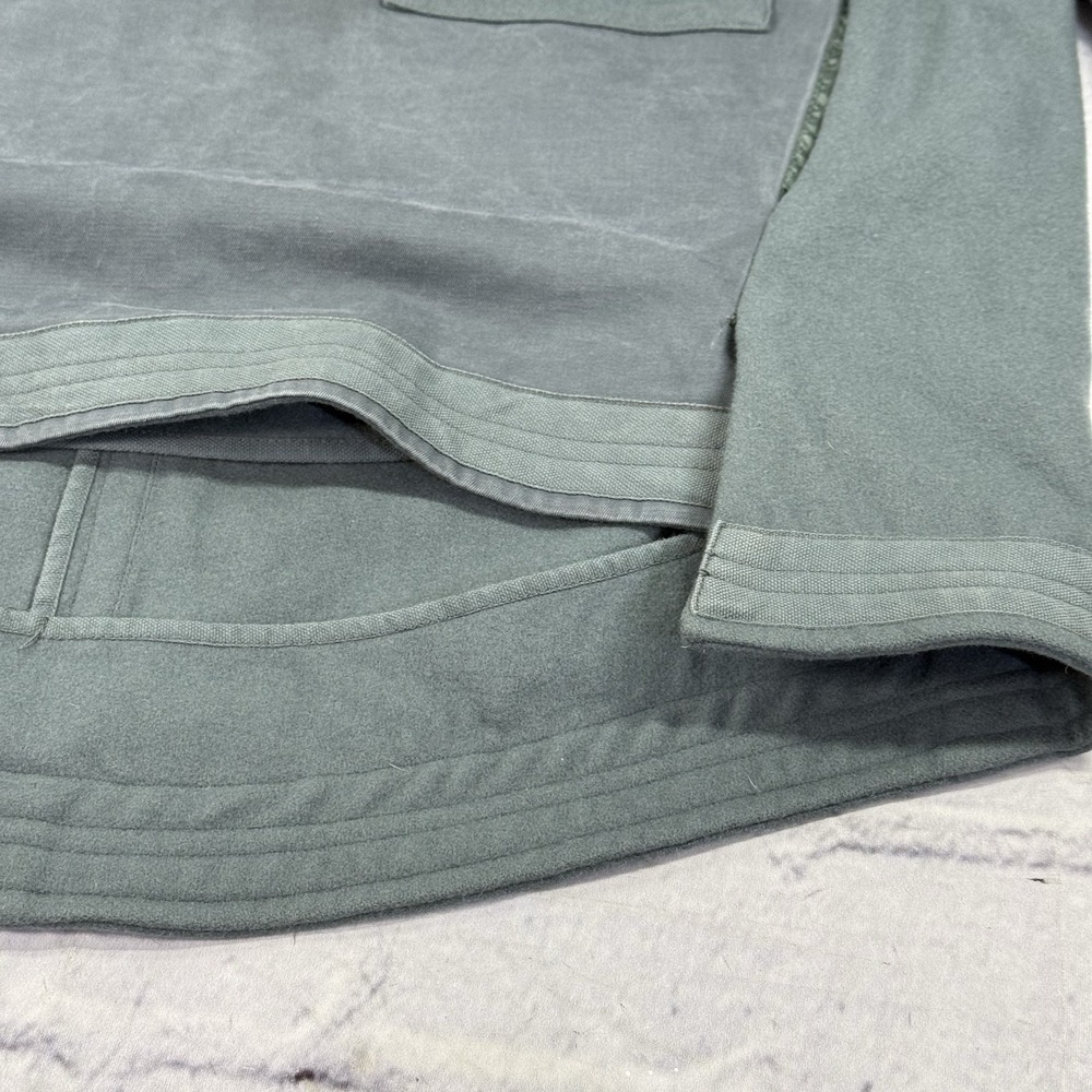 J. Crew Anorak Hooded Pullover Jacket Womens L 1/4 Button High Low Canvas Fleece - Picture 15 of 16